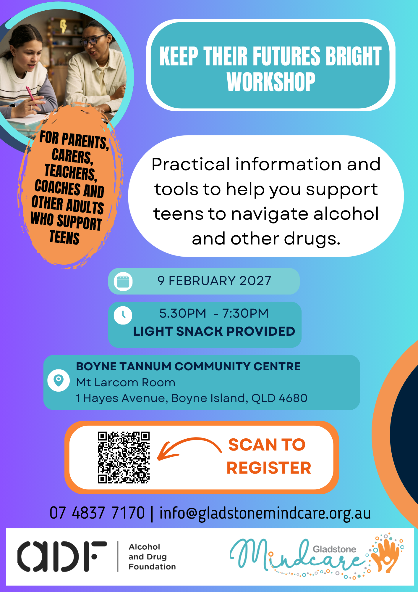 Keep Their Futures Bright Boyne/Tannum workshop flyer